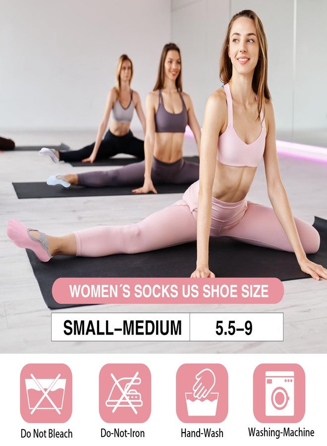 Velmitten 6 Pairs Yoga Socks for Women Non Slip Pilates Socks with Straps Yoga Accessories for Workout Ballet Dance(Morandi Color) - Image 2